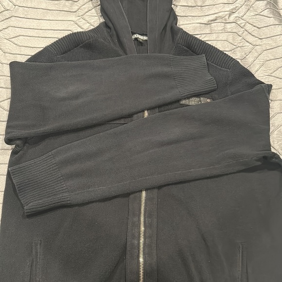 Men’s Black Express Zip Up Hoodie Size L - Picture 5 of 8